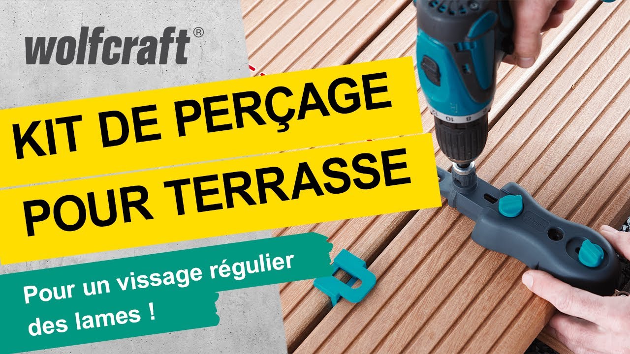 Kit de perçage pour terrasse bois | Wolfcraft