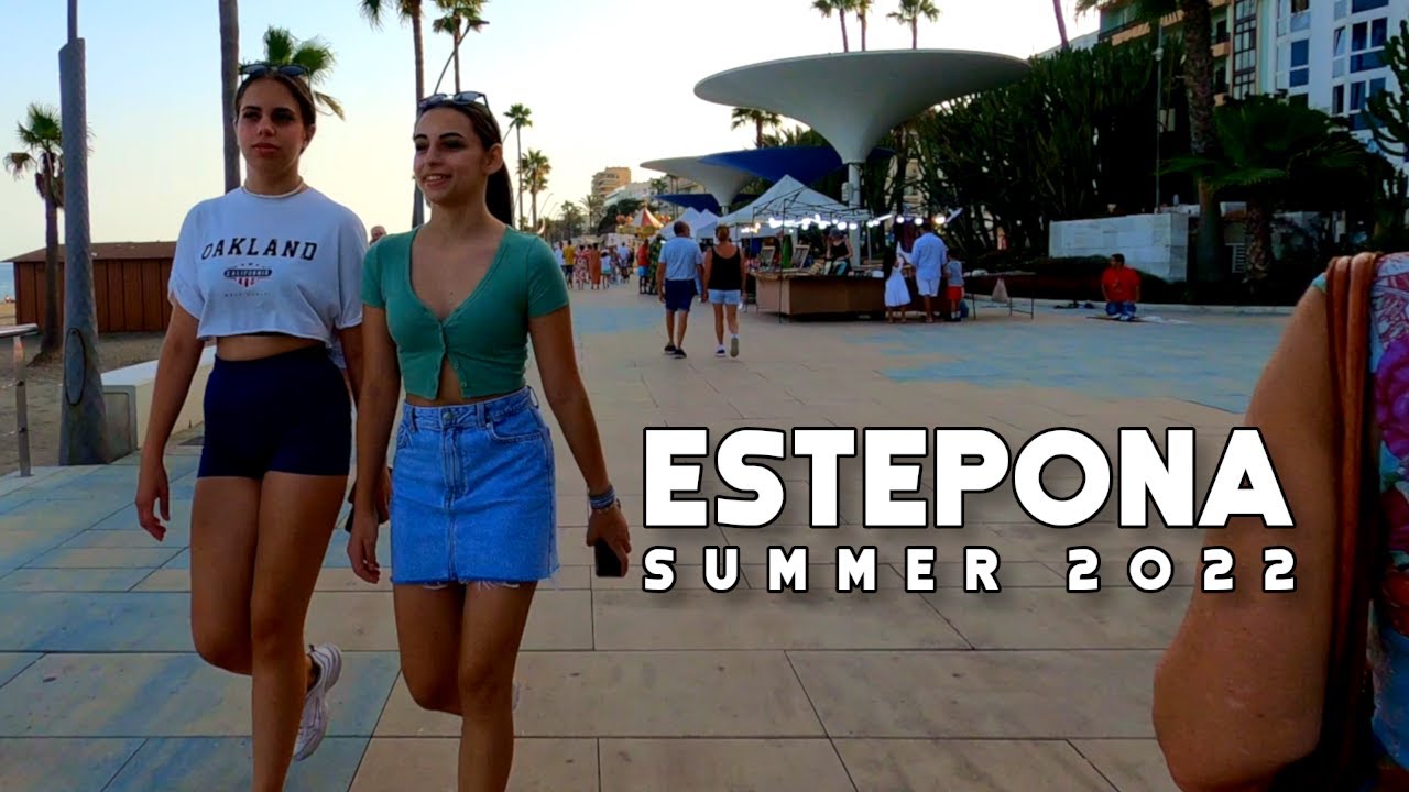 Estepona Spain Relaxing Promenade Summer 2022 July Costa del Sol | Málaga [4K]