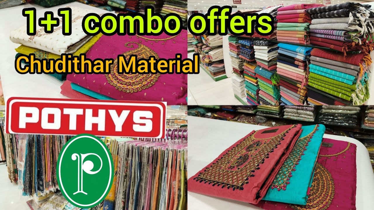 pothys Chudithar Material collection Buy 1Get 1 offer New Arrival chanderi fancy cotton collection