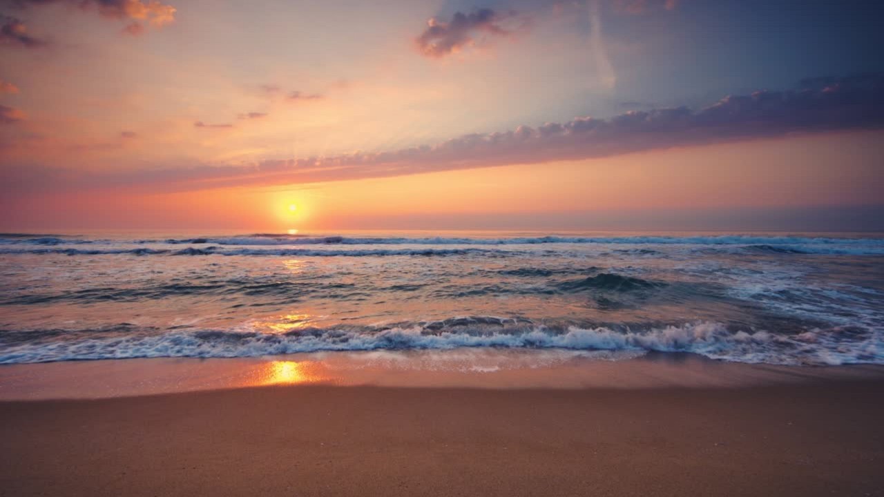Ocean Waves Sounds for Studying & Focus | 5 Hours Relaxing Beach Ambience at Sunset