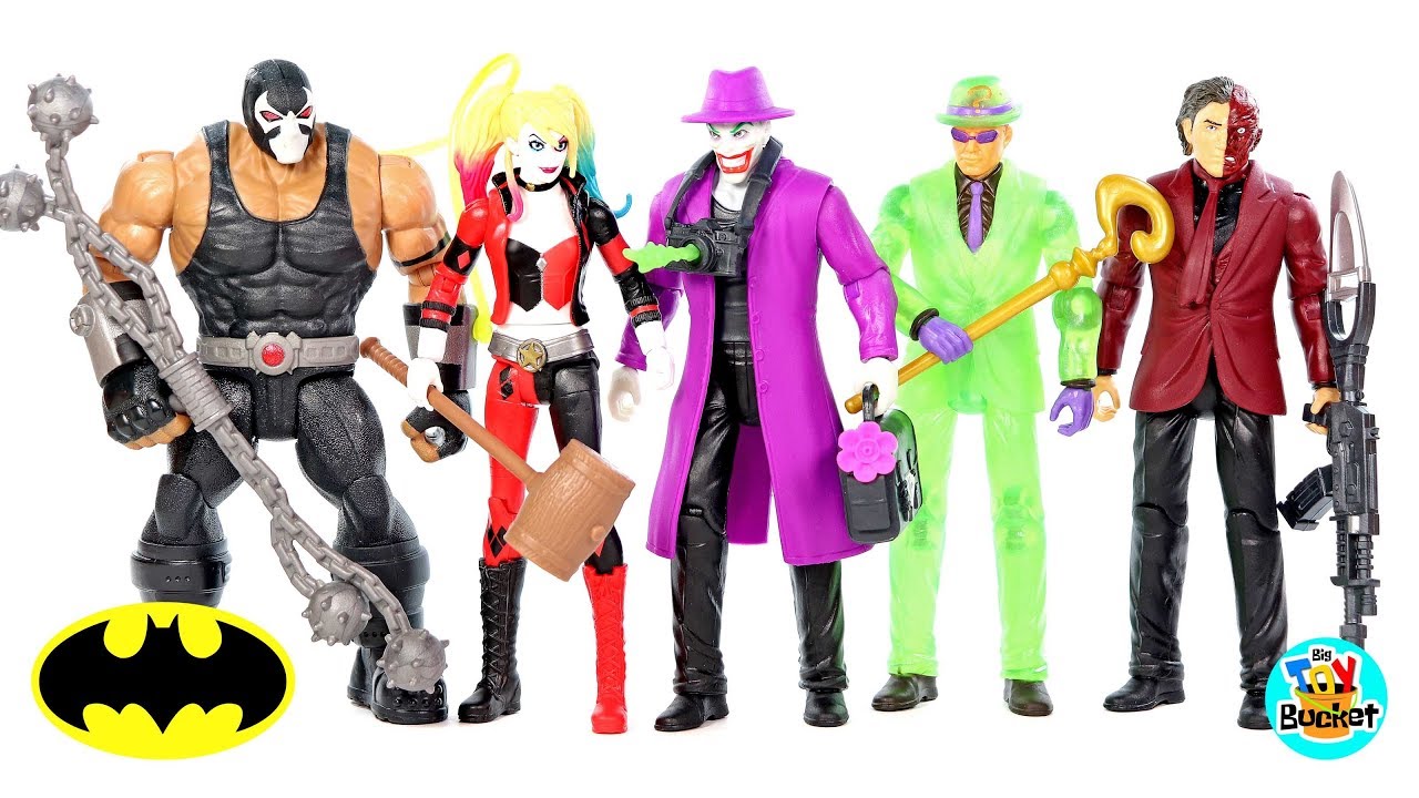 Batman Missions Villains of Gotham 6 Inch Figures w/ Joker Harley Quinn Riddler Two-Face and Bane