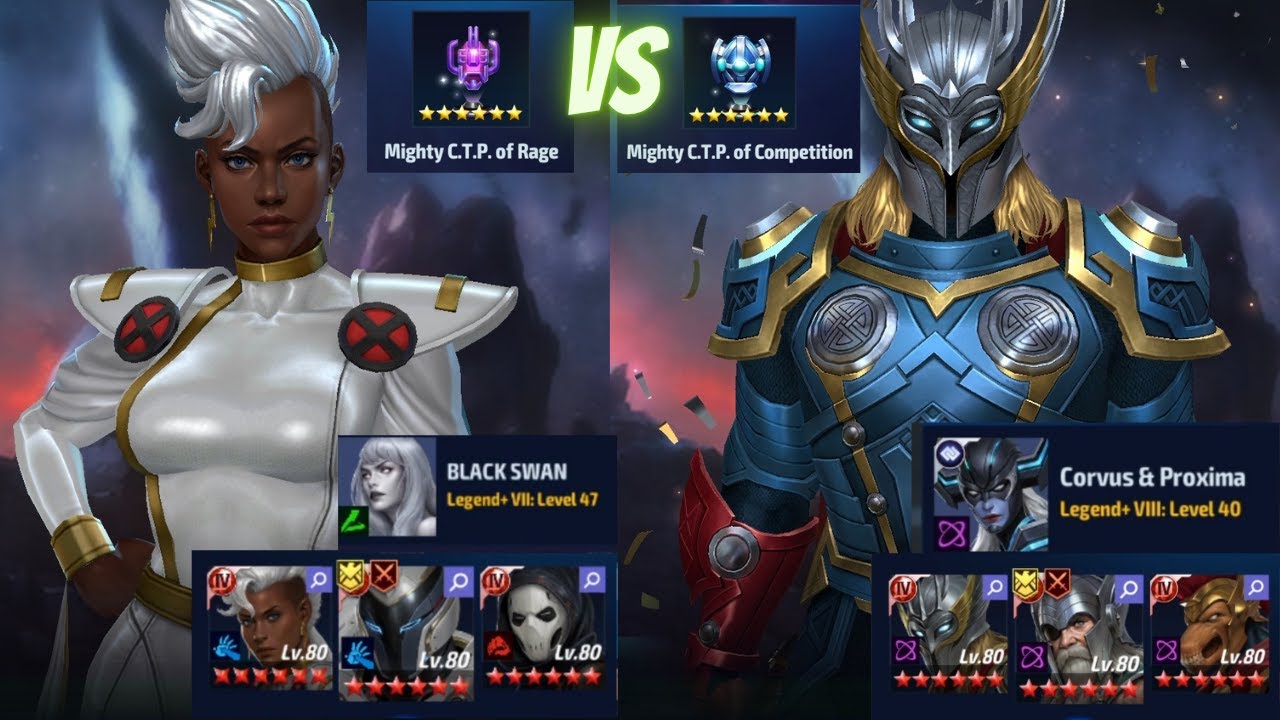T4 THOR & T4 STORM MIGHTY RAGE vs MIGHTY COMPETITION - WBL / ABL COMPARISON - Marvel Future Fight