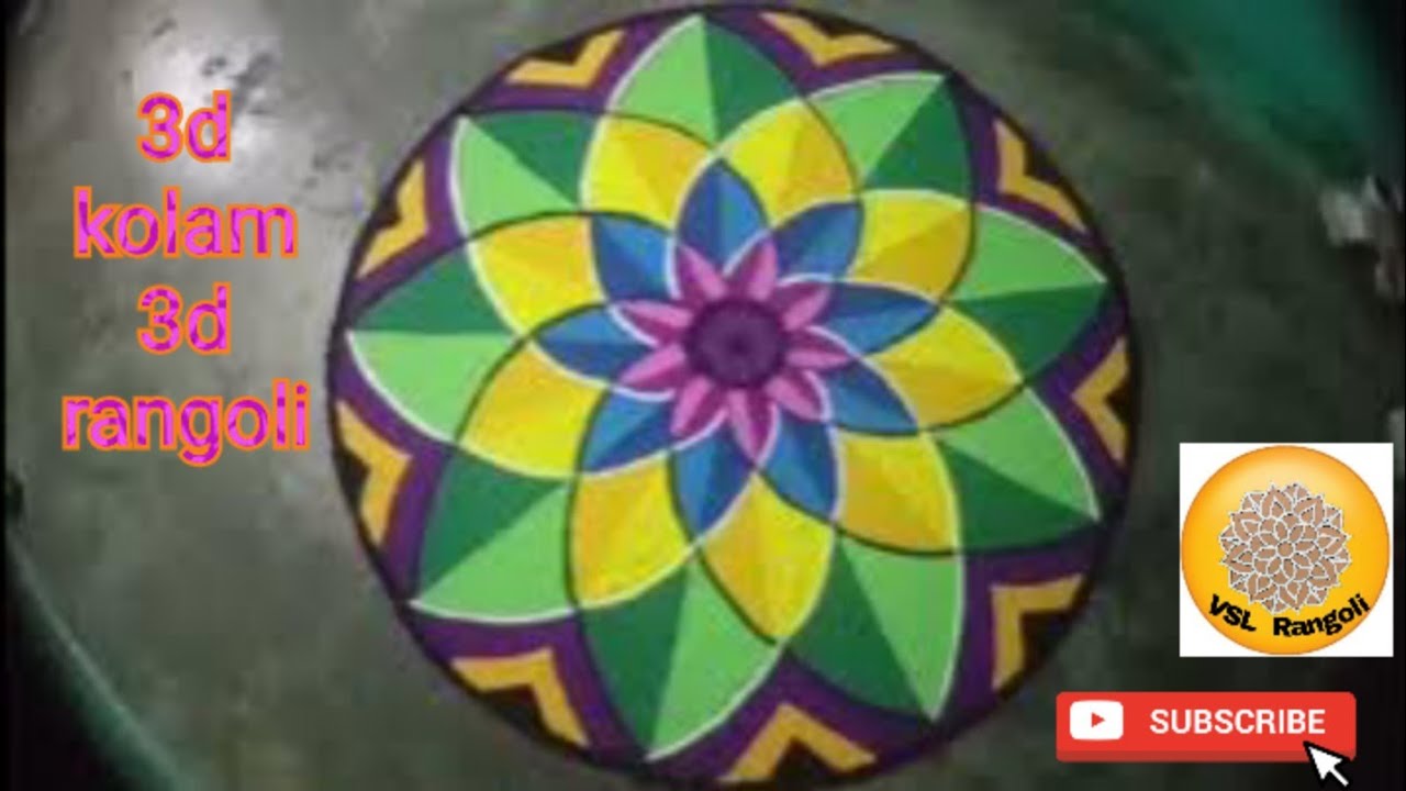 3d kolam /3d rangoli/creative rangoli