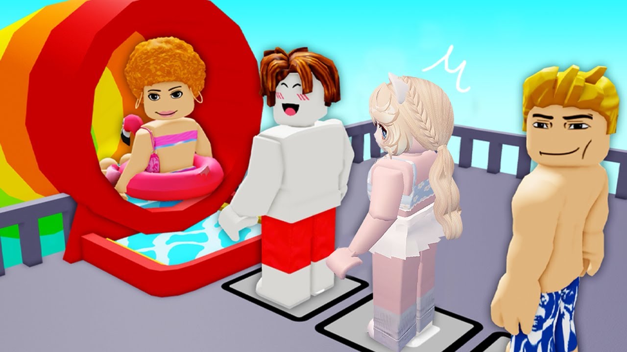 워터파크 가장 높은 슬라이드를 타요! 로블록스 Highest Waterslide Line Simulator
