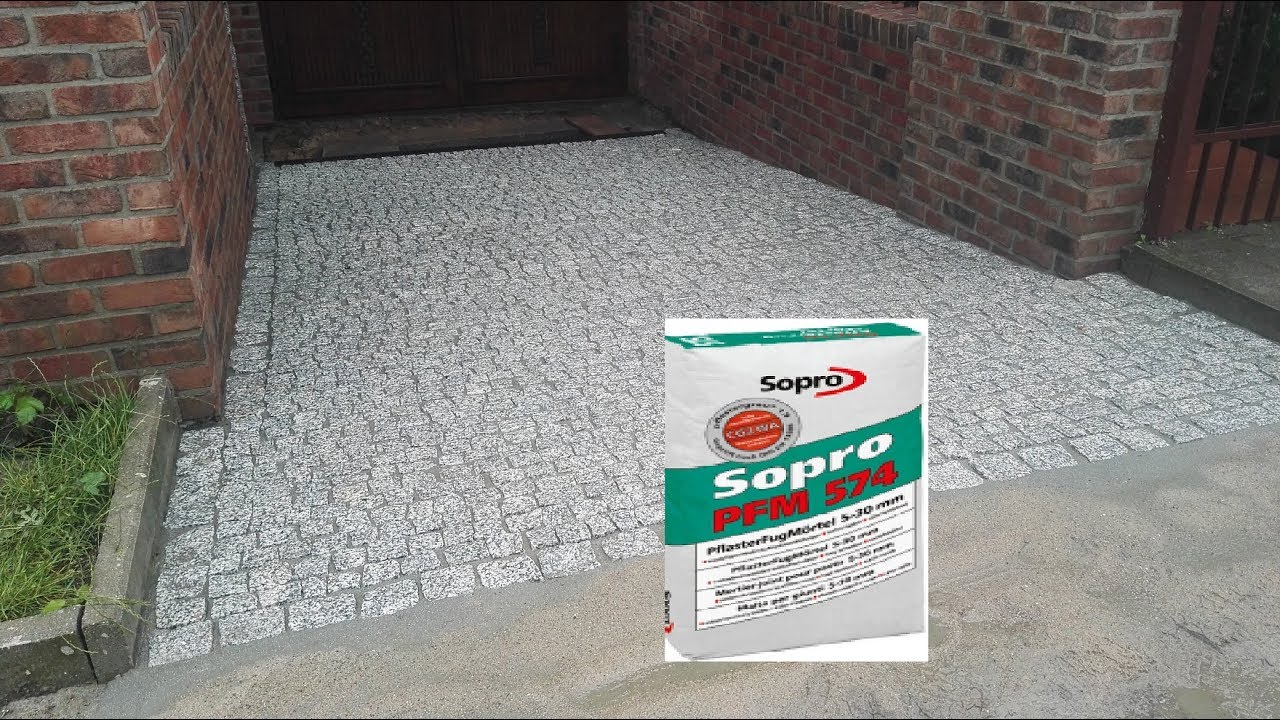 Kostka granitowa, podjazd, fugowanie Kamienia Fugą SOPRO PFM