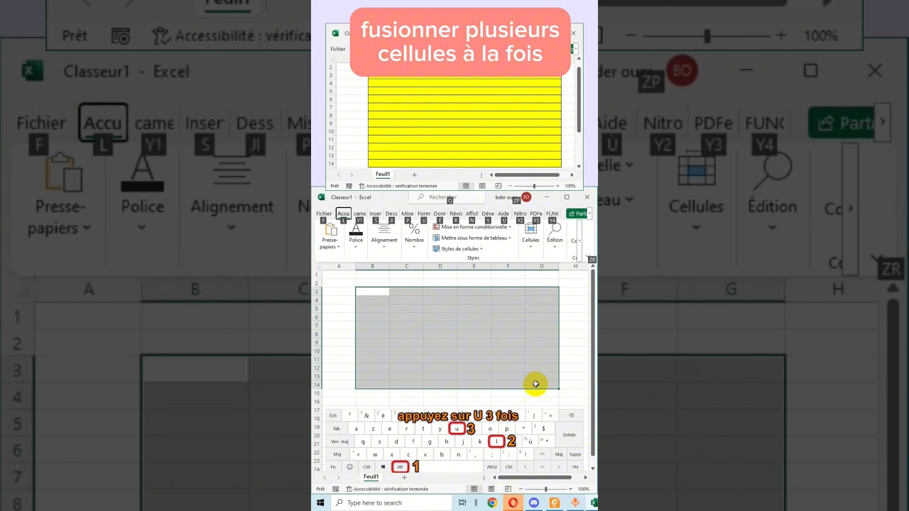 fusionner plusieurs cellules &agrave; la fois sur excel