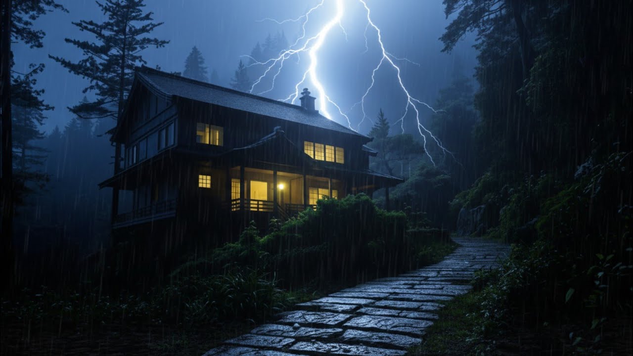 HEAVY RAIN AND THUNDER SOUNDS – Massive Night Storm for Deep Sleep