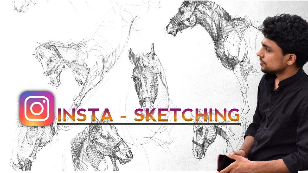 HORSE | Live Sketching | Drawing Training in Hindi