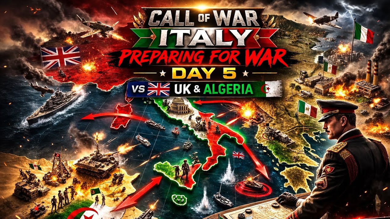 Italy Prepares for WAR! 🇮🇹 Day 5 vs UK & Algeria | Call of War Remix Series