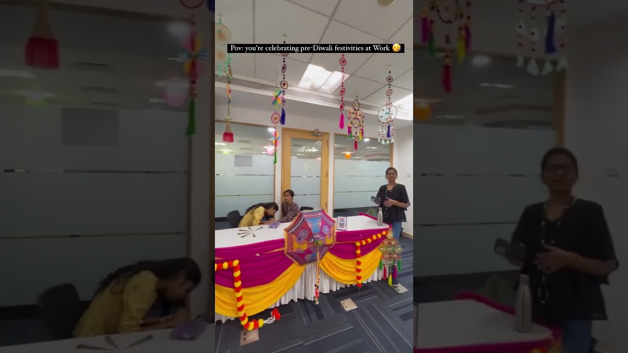 Sneak peek for you&rsquo;ll to see how my office celebrated Diwali bash 🎉 #work #diwali #office