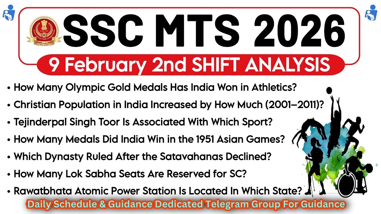 SSC MTS Exam Review 2026 | 09 Feb 2nd Shift Analysis |SSC MTS Exam Analysis and paper solution
