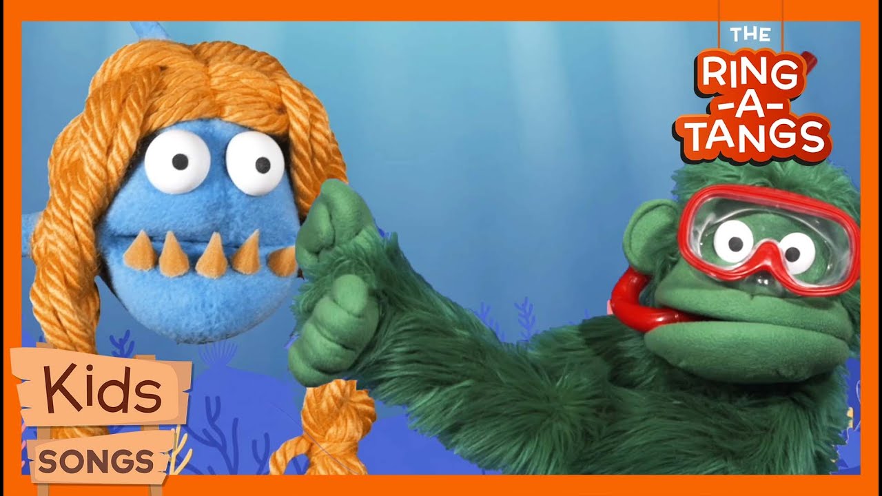 Baby Shark |  Ring-a-Tangs Kids Puppet Show | Fun Learning Songs with Monkeys