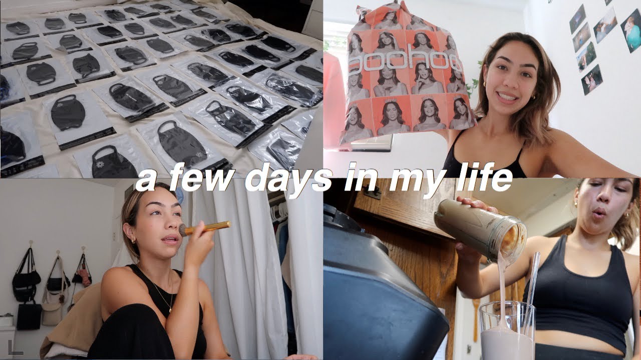 vlog: too much online shopping, shipping merch and fresh face makeup routine
