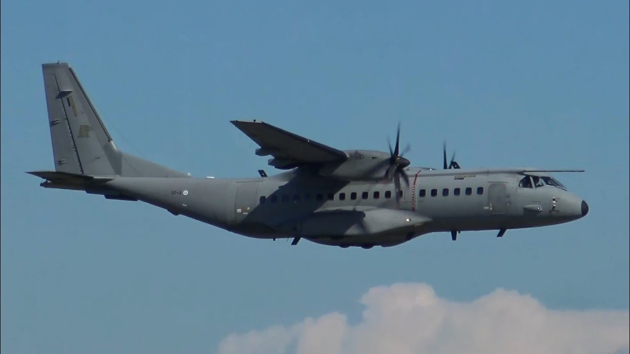 4K| Finnish Air Force CASA C-295M Low Takeoff At Turku Airport