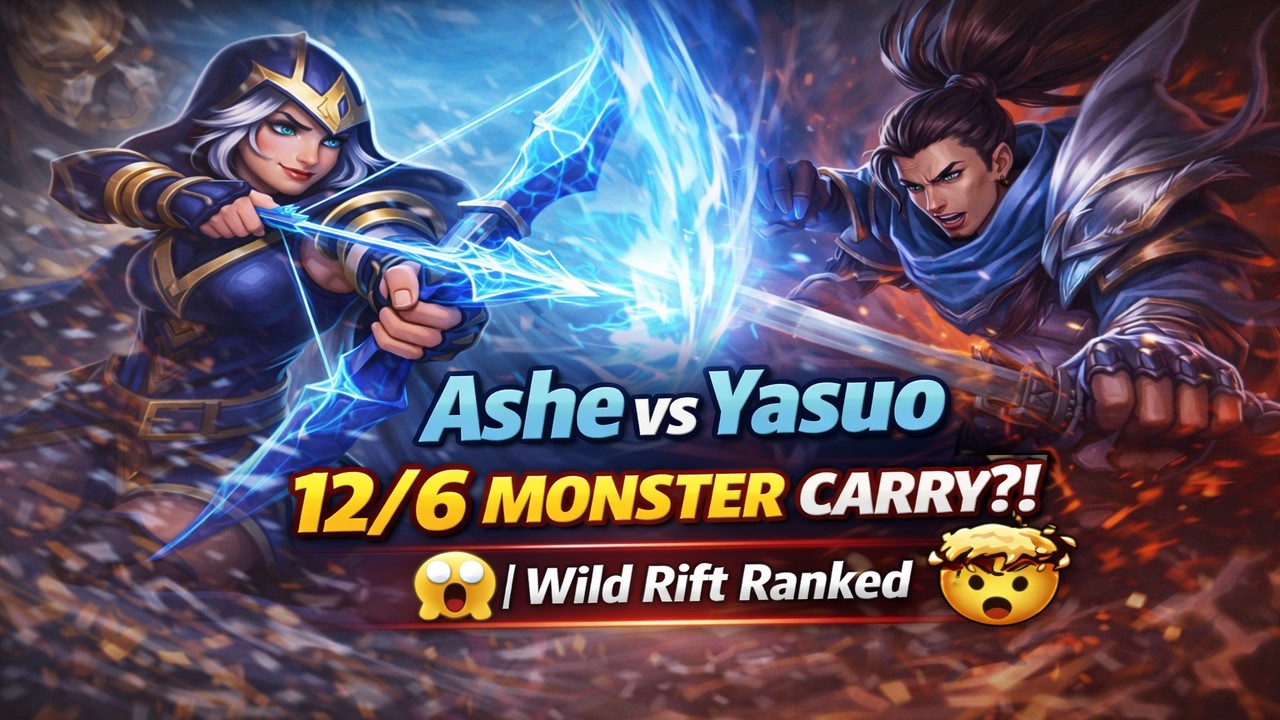 Ashe vs Yasuo Baron Lane… 12/6 Carry?! 🤯 | Wild Rift Ranked (Arctic Arrow)