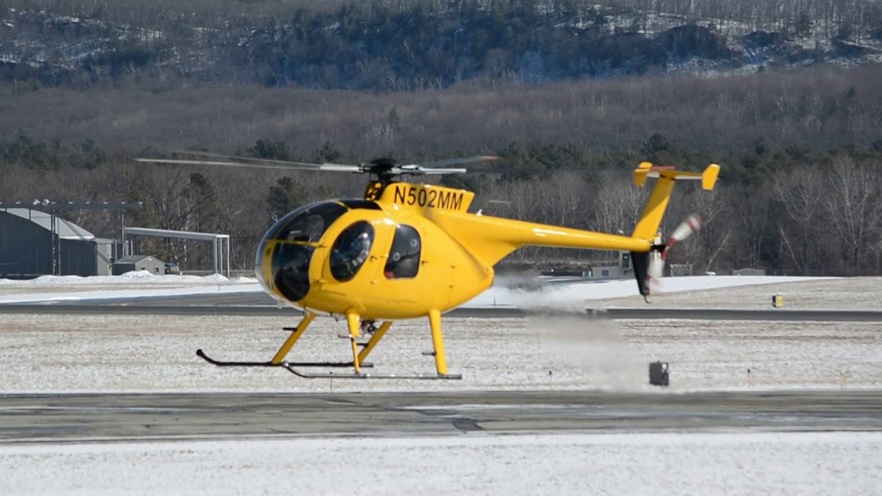 Hughes 369D | Arrival at Westfield-Barnes Regional Airport