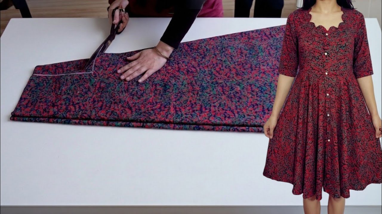 Button-Down Dress WITHOUT A PATTERN! Even a beginner can do it 💃 Everyone is asking for the pattern!