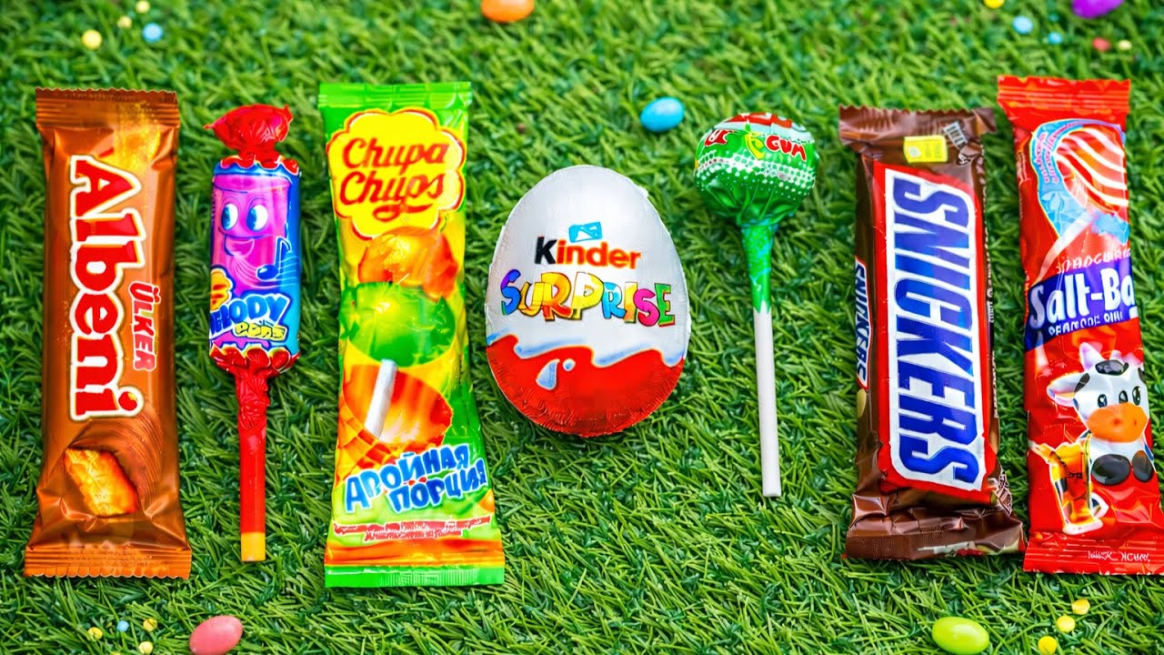 ASMR Most Popular Candys / Colourful Lollipop & Chocolate Unwrapping / Relaxing Sounds