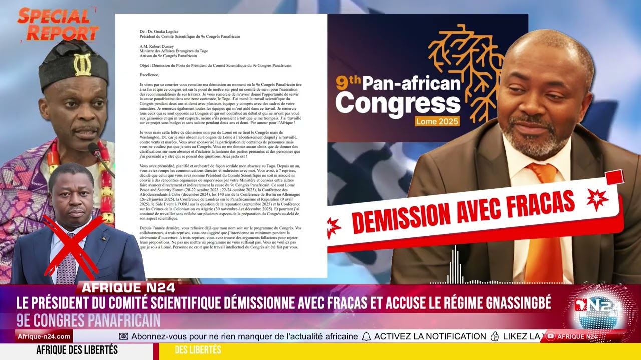 Coup de tonnerre 💥: Le cerveau du 9ᵉ Congr&egrave;s Panafricain claque la porte et charge Faure