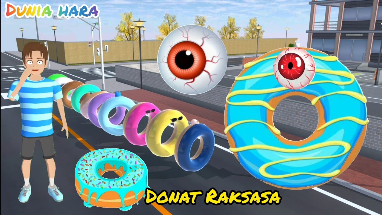 Raja Donat Raksasa Mata Satu Ubah Mio Atom Atam Jadi Donat 😰😨 | Yuta Panik | Sakura School Simulator