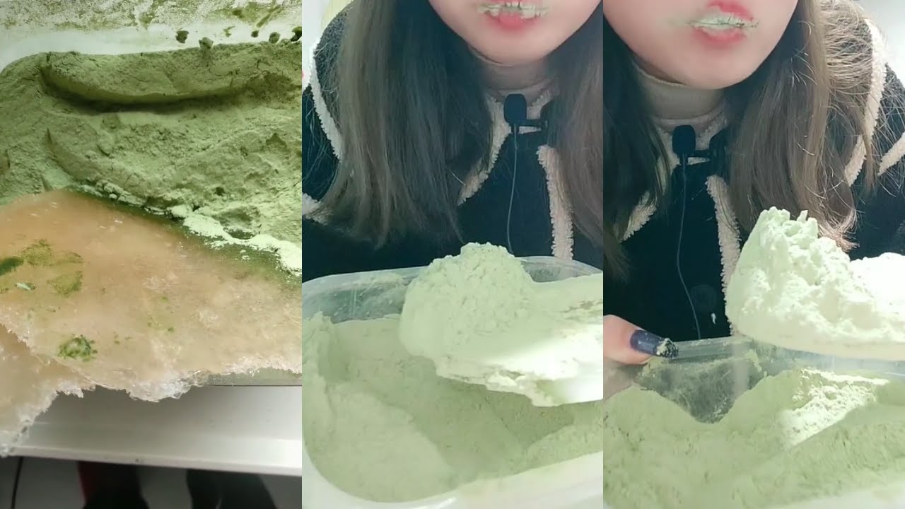 얼음ASMR HEAVY GREEN MATCHA POWDER ICE EATING SOUNDS 💚🍵 THIN ICE CRUNCH 녹차 | Матча | 抹茶 | ماتشا