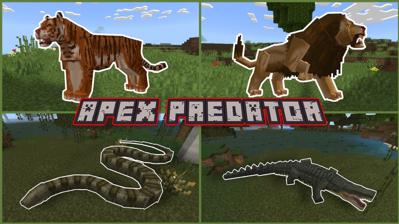 inilah apex predator yang menghuni dunia minecraft!!. showcase apex predator addon!