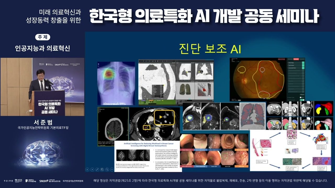 한국형 의료특화 AI 개발 공동 세미나(국가인공지능전략위원회 서준범 기본의료TF장 발표)