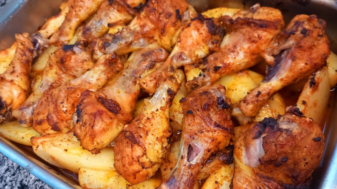 Poulet et pomme de terre marinés au four, un régal très facile et rapide!