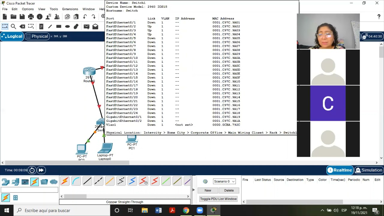 Configurar Interfaces en un Router y Gateway en un Switch y Pc's - Probando conectividad con Ping