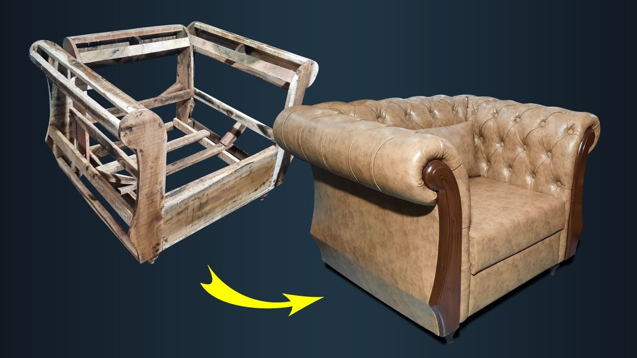 Leatherite Chesterfield Sofa King Size | How To Make 1 Seater Chesterfield Sofa | Wood Link