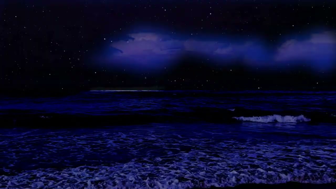 Winter Ocean Waves at Night❄️🌊 | Stress Relief