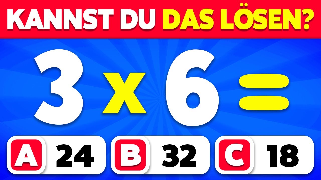 Kannst du dieses Mathe-Quiz bestehen ...? ➗✖️🧠 | Einfach, Mittel, Schwer, Unmöglich