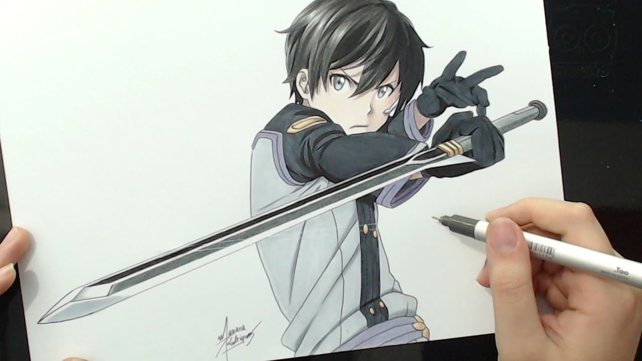 Speed Drawing - Kirito [Sword Art Online - Ordinal Scale]