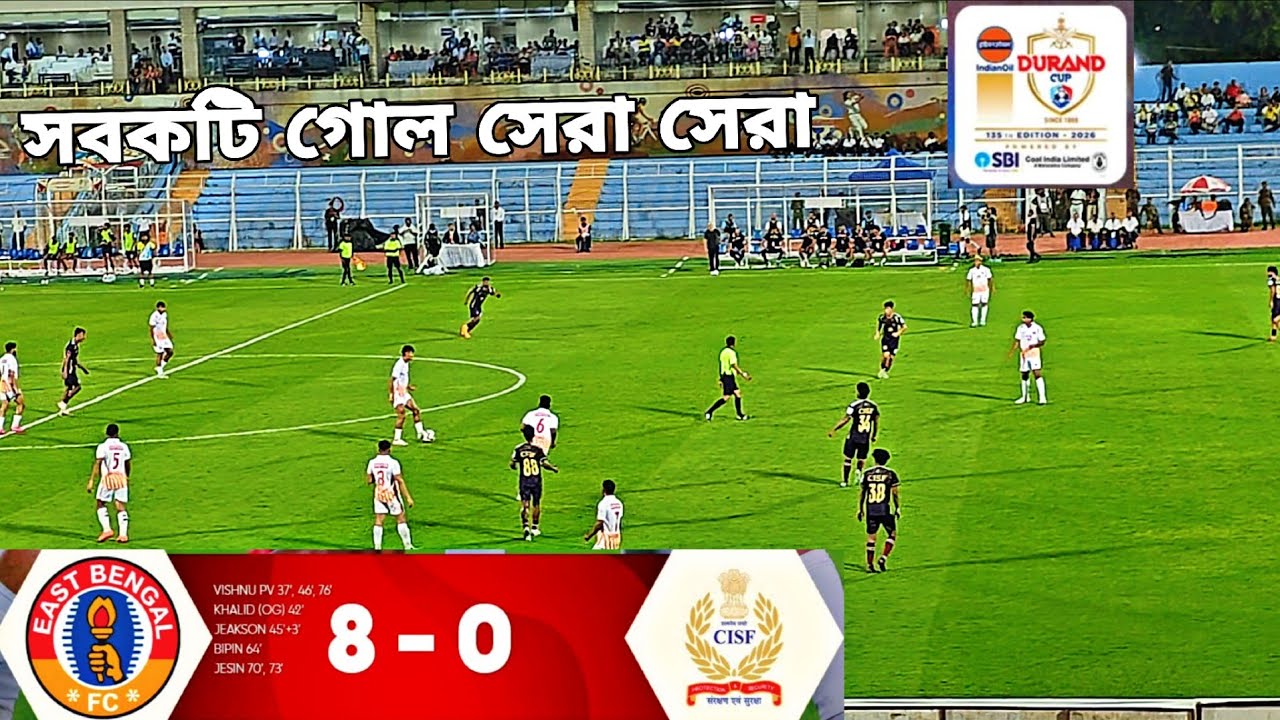 Durand Cup ⚽ East Bengal FC vs CISF Match Goal 8 - 0 Highlights