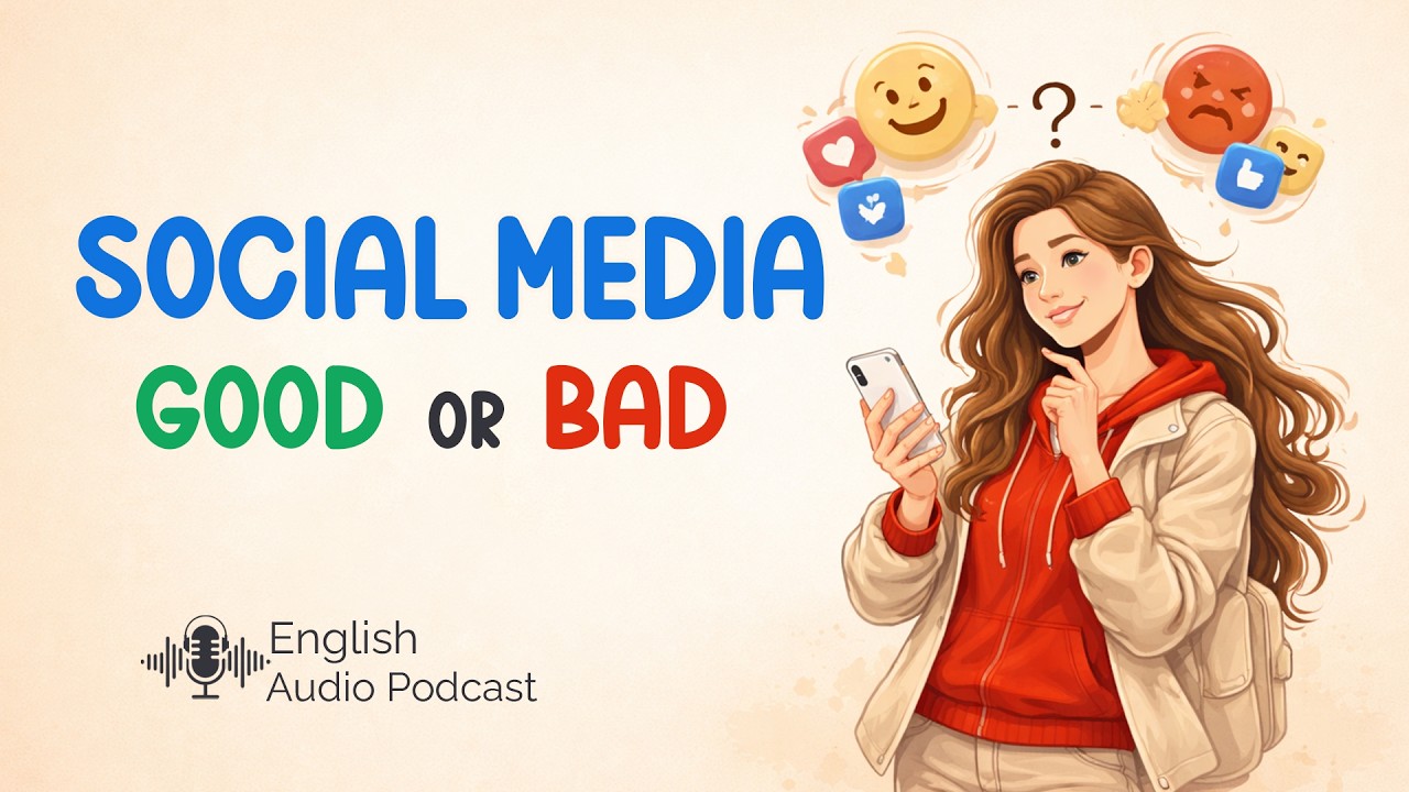 Social Media: Good or Bad | Learn English by Listening | Slow English | English Audio Podcast