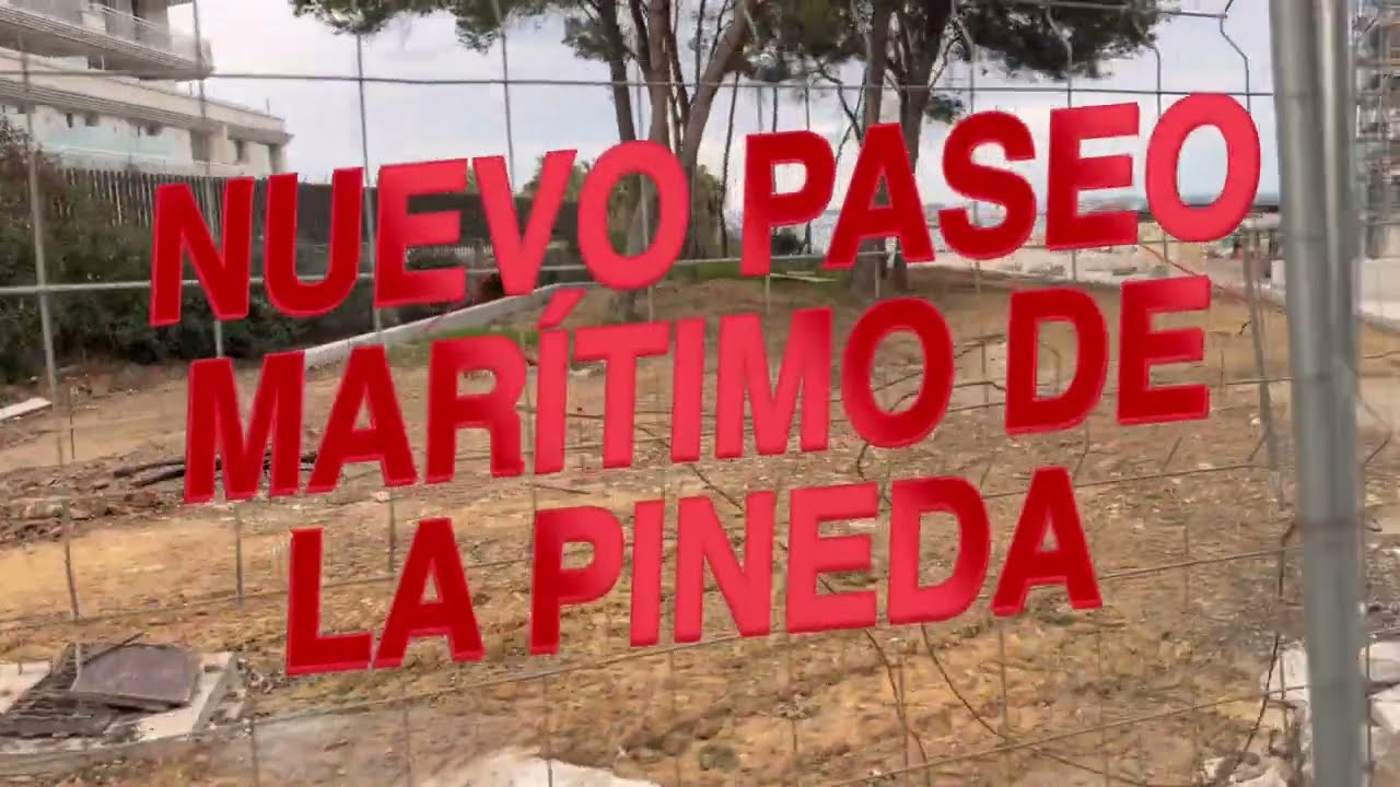 Obras  del nuevo paseo marítimo de La Pineda.