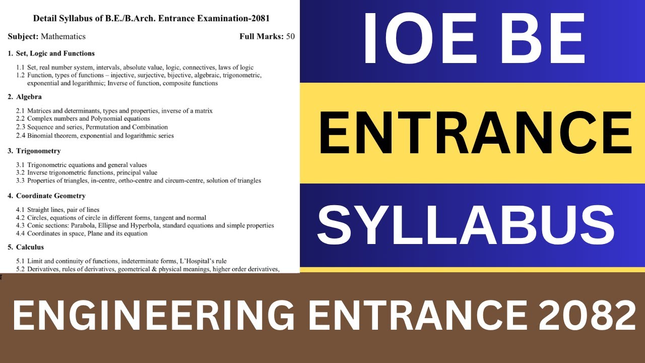 IOE Entrance Syllabus 2082 | BE Entrance Exam Syllabus 2082 | Engineering Entrance Exam New Syllabus