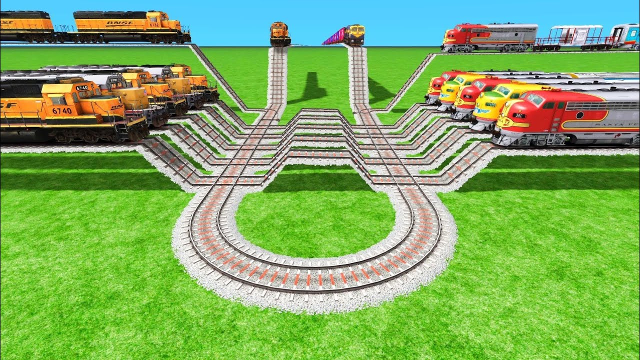BNSF USA 🇺🇸 TRAINS COUPLING CAREFULLY WITH RISKY SNAKE 🐍 TRACKS RAILROAD RAILWORK BEANG DRIVE 