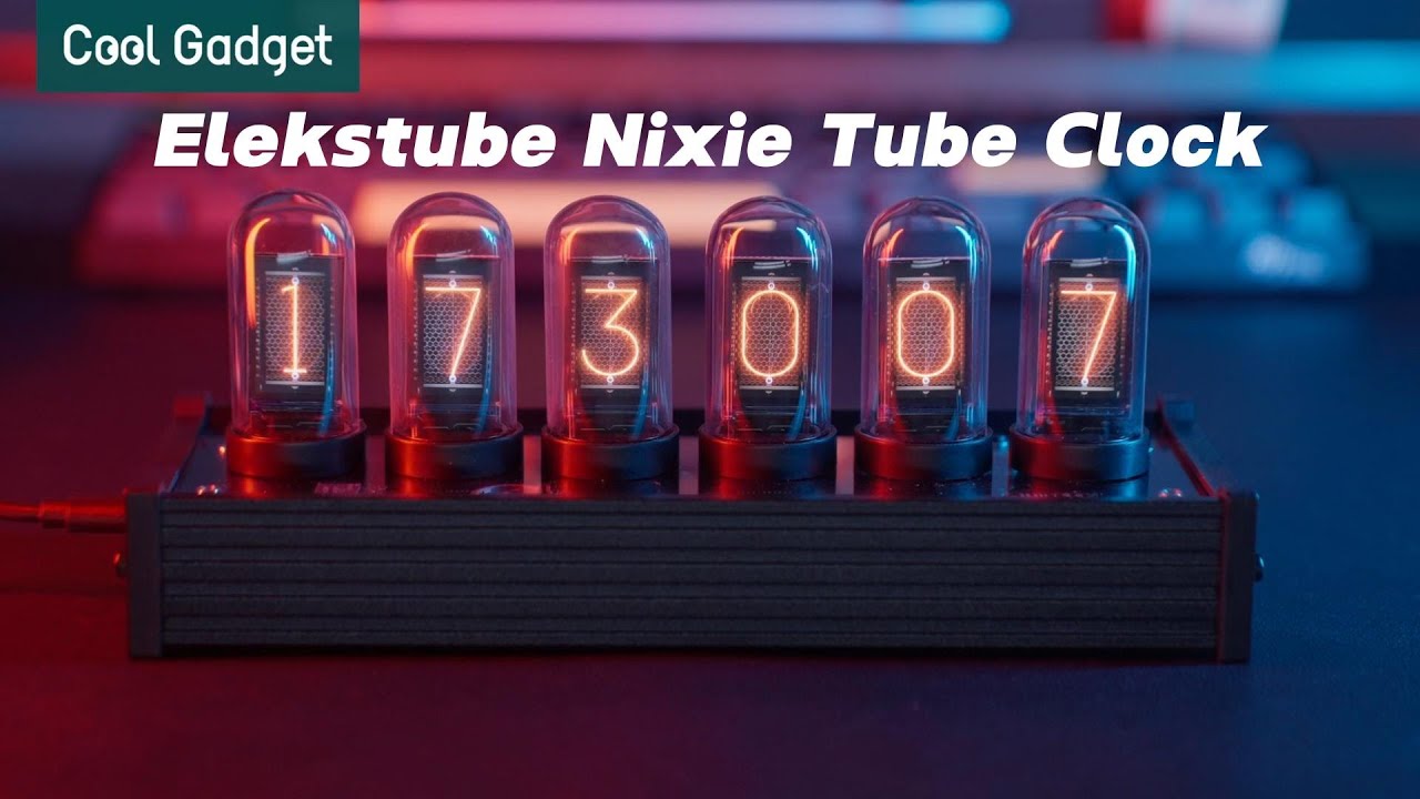 Elekstube Nixie Tube Clock in Cyberpunk&Vintage Decor with Mood Lighting