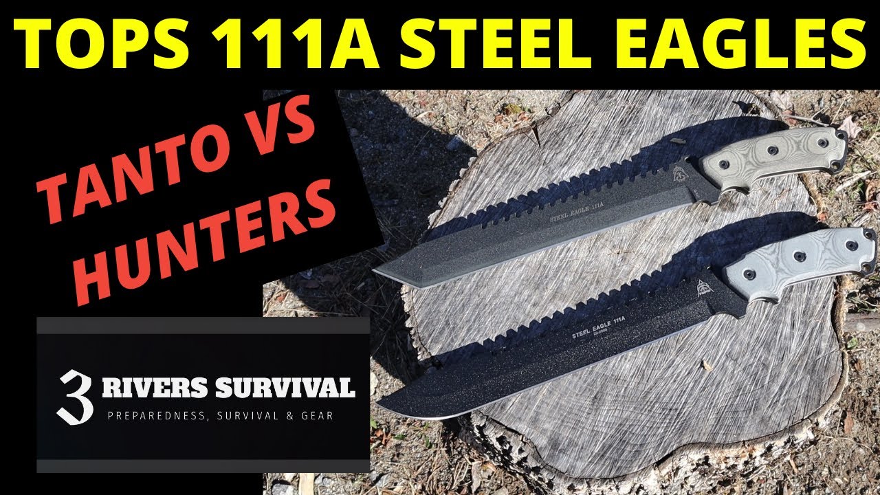 TOPS KNIVES STEEL EAGLE 111A TANTO VS HUNTERS