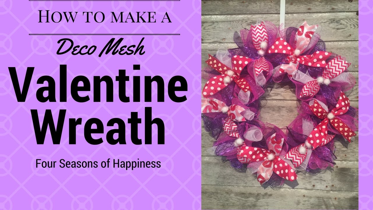 Simple Valentines Wreath, Afforable deco mesh wreath, how to make a simple valentines wreath