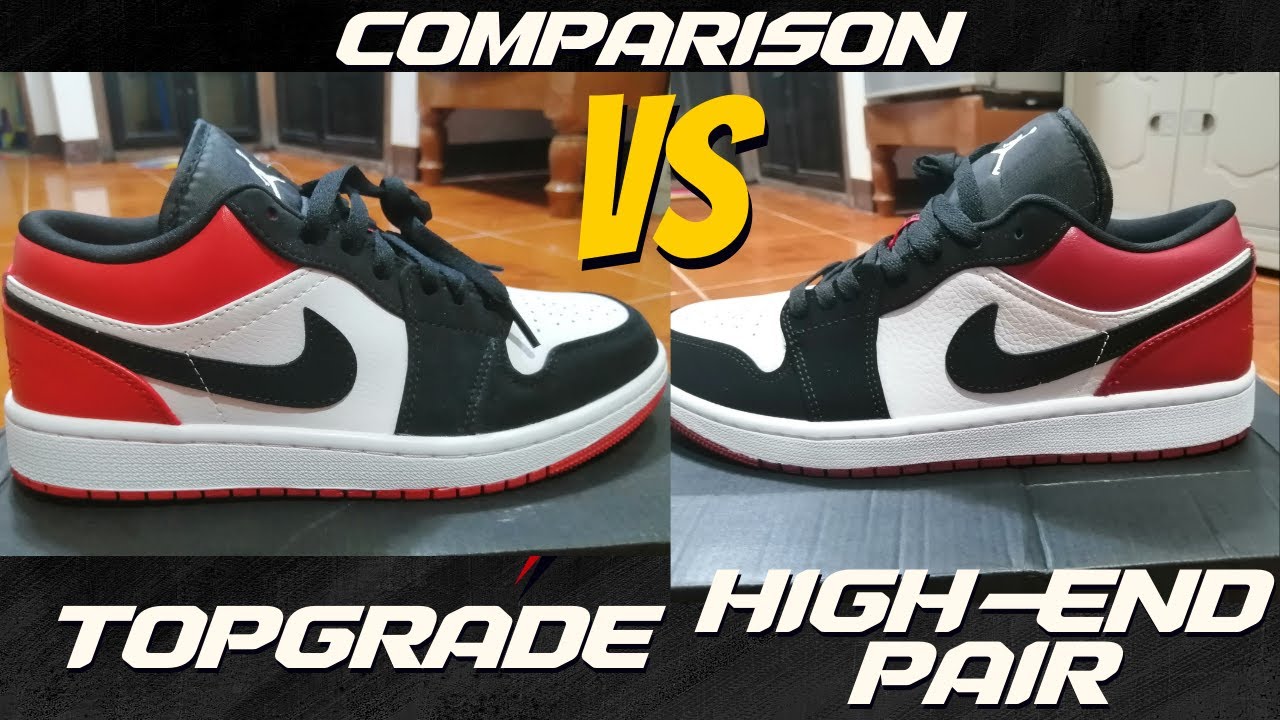 JORDAN 1 LOW BLACK TOE COMPARISON OF TOP-GRADE vs HIGH-END PAIR/QUALITY CHECK/DETAILS/UNBOXING