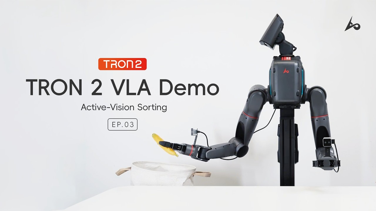 TRON 2 VLA Demo &mdash; EP. 3: Active-Vision Sorting 🍎