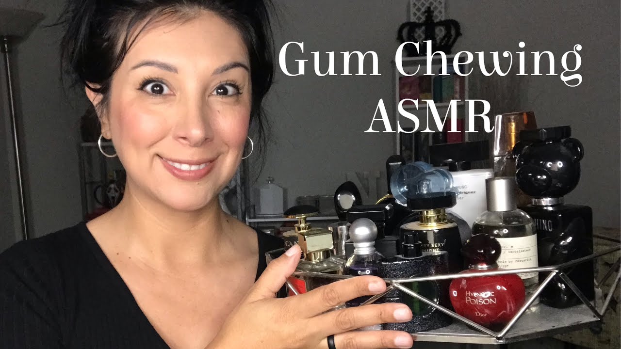 ASMR: October Perfume Tray| Gum Chewing