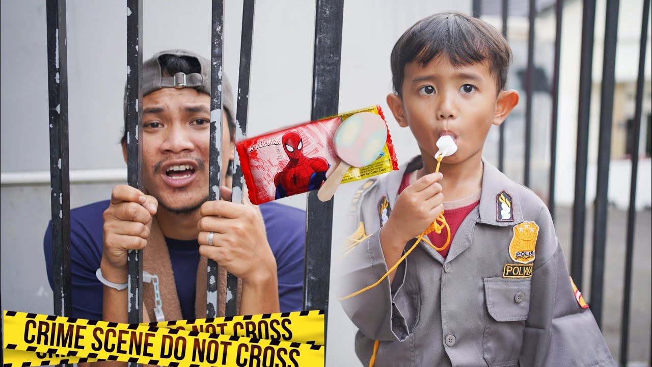 ALI JADI POLISI 👮 TANGKEP PENCURI ES KRIM | Ali vlog