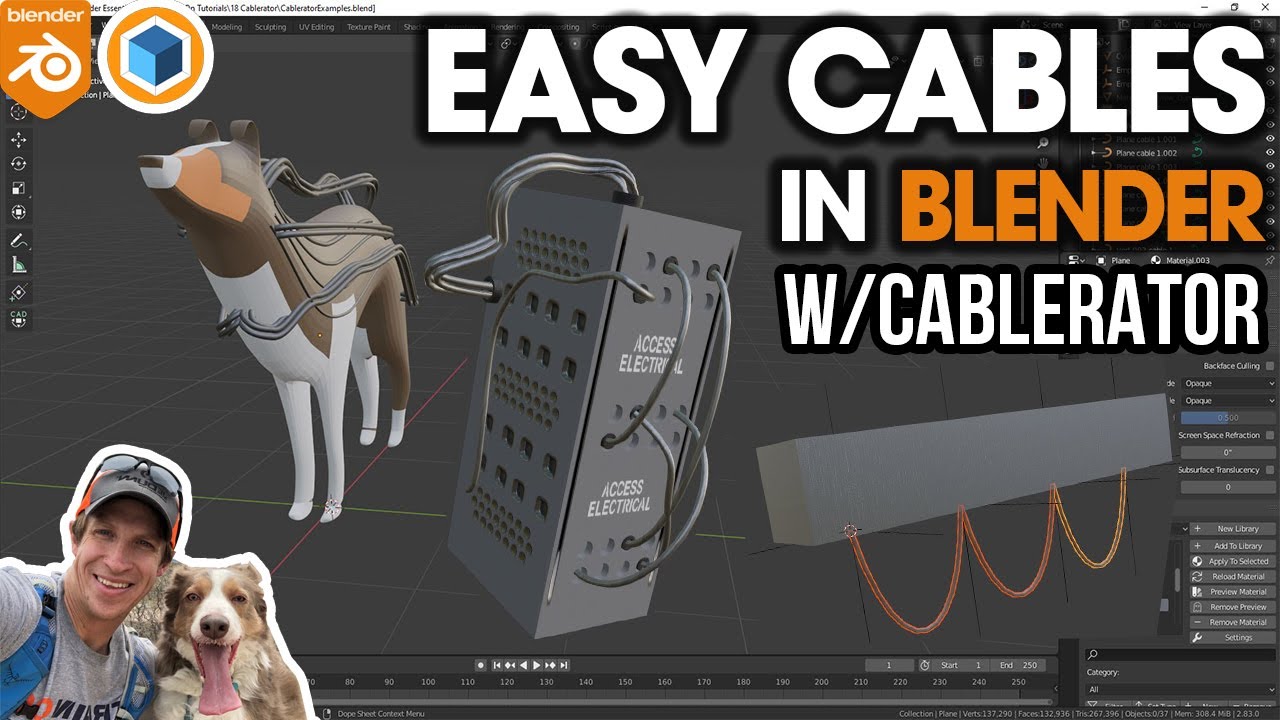 Создание ПРОСТЫХ КАБЕЛЕЙ в Blender с помощью CABLERATOR! (Новое дополнение для Blender!)