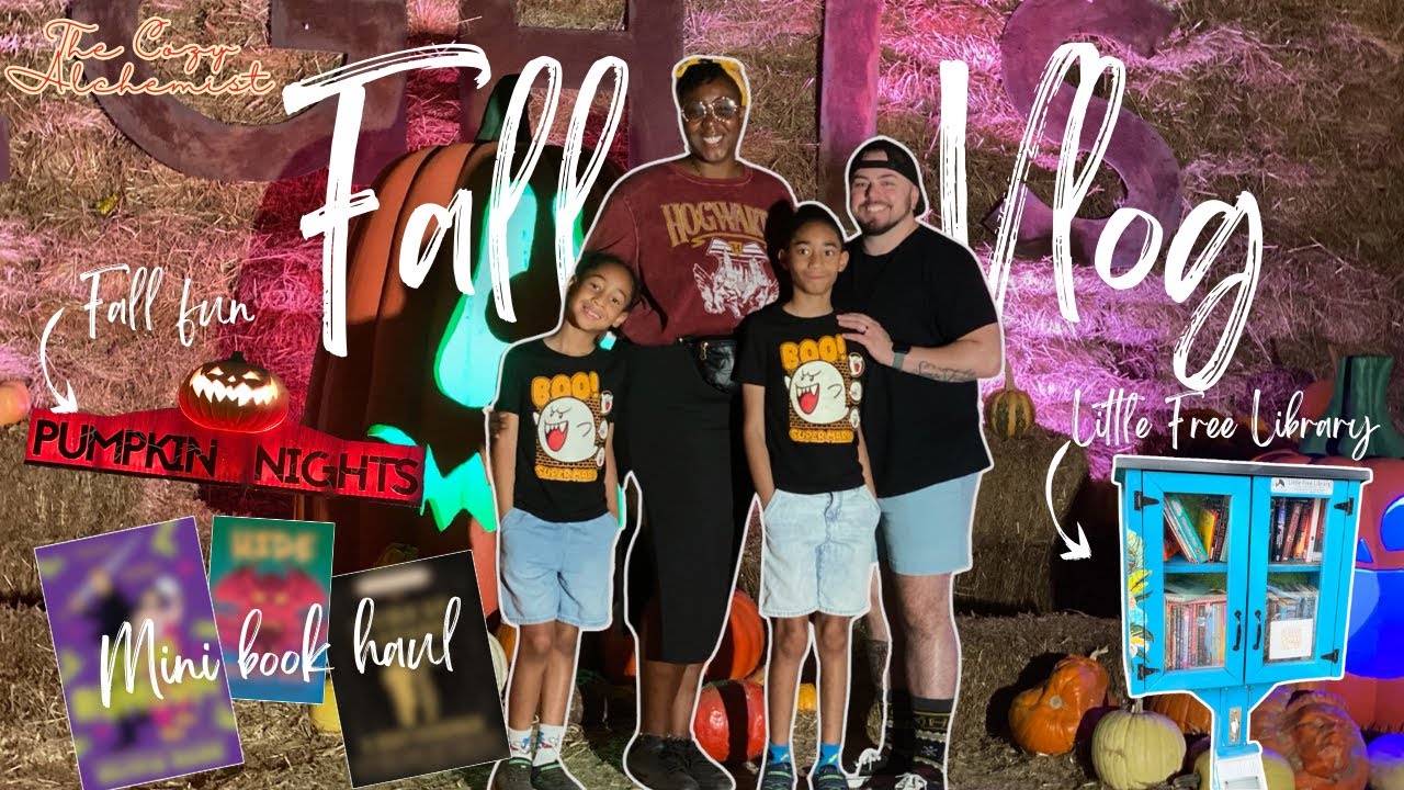 Learning crochet | library book sale | Pumpkin Nights with family and friends #bookhaul #cozyvlog