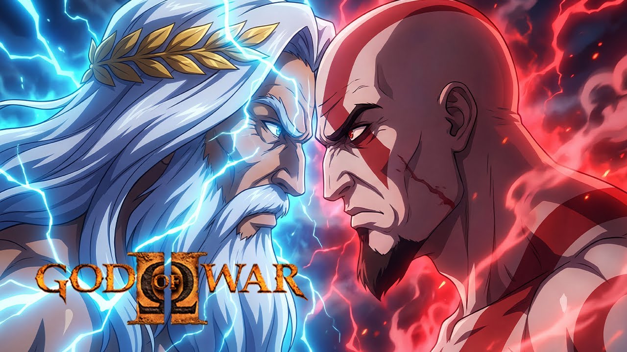 God of War 2: Kratos vs Zeus Часть 1. Переосмысленная сцена боя в стиле аниме (фан-анимация)