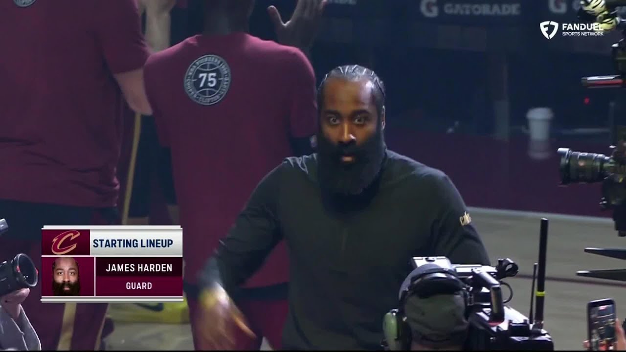 James Harden introduced in Cleveland Cavaliers' starting lineup at home for first time | NBA on ESPN