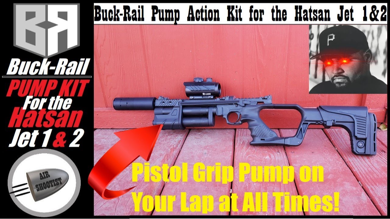 Buck Rail Pump Kit for the Hatsan Jet 1 & 2 PCP Airgun! Pistol Grip Pump On My Lap At All Times!